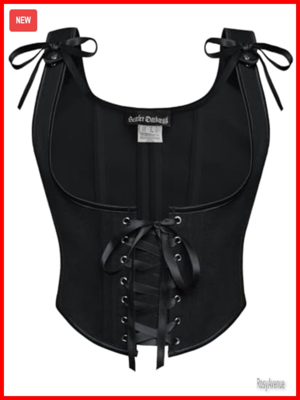 Boned Underbust Corset Top Lace-Up Zip Renaissance Faire